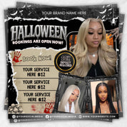 Spooktober Hair Salon Price List & October Hair Special Flyer - Perfect for Halloween Bookings!
