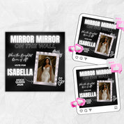 Black And White Homecoming Flyer For Queen, Mirror Mirror on the Wall Campaign Flyer,Canva Editable Vote for Homecoming King And Queen Flyer