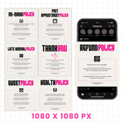 10+ Booking Policy Templates, Editable Booking Policies For Instagram Story, Canva Booking Policy For Lash, Nail, Hair, Cancellation Policy