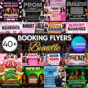All In One Booking Flyer Bundle, Monthly Booking Flyers, Hair,Lash,Nails,Makeup,Braids Flyer, Canva Editable Appointment Available Flyer
