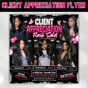Client Appreciation Flyer, Client Appreciation Sale Flyer, Book Now Flyer, Hairstylist Flyer Nail Lash Tech, Wigs Braid Flyer Canva Template