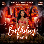 Editable Libra Birthday Flyer for Girl | Libra Zodiac Party Invitation Template | Happy Birthday Celebration Event Canva Design