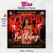 Scorpio Birthday Flyer Editable Canva Template, Zodiac Celebration Party Invitation, Happy Birthday Girl Flyer, Scorpio Season Glam Event