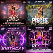 Birthday Flyer Bundle, Birthday Bash, Birthday Event, Celebration Flyer, Editable Birthday Party Invite, Birthday Season, Canva Editable