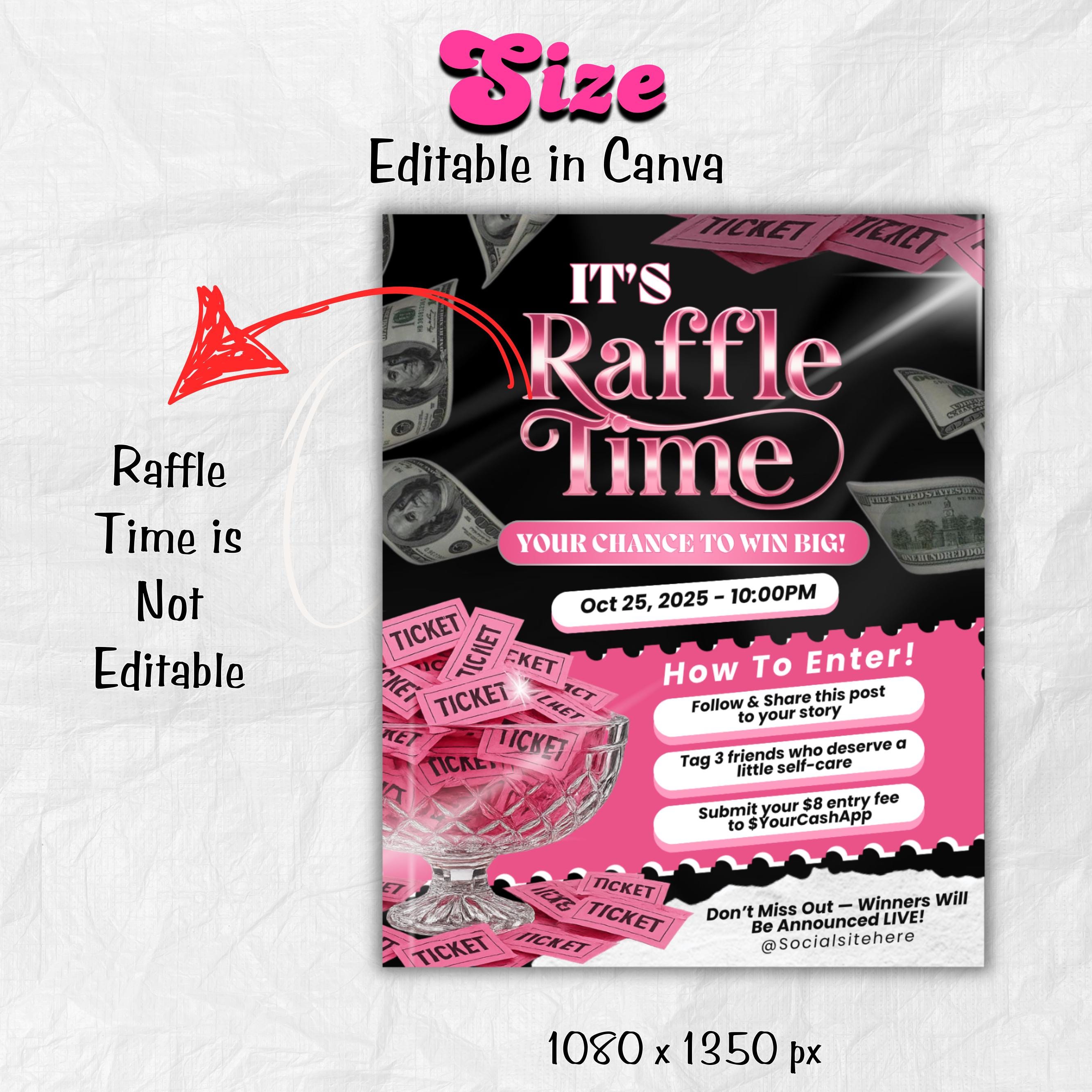 Editable Raffle Flyer Template for Giveaways & Contests | DIY Beauty Salon Promotion | Canva Flyer Design Kit | Business Event Marketing