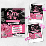 Editable Raffle Flyer Template for Giveaways & Contests | DIY Beauty Salon Promotion | Canva Flyer Design Kit | Business Event Marketing