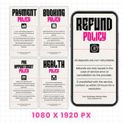 10+ Booking Policy Templates, Editable Booking Policies For Instagram Story, Canva Booking Policy For Lash, Nail, Hair, Cancellation Policy