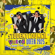 Blue And Yellow Student Council Campaign Flyer For Queen,Editable School Election Poster,Vote for Homecoming Queen, Class President Campaign
