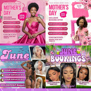 All In One Booking Flyer Bundle, Monthly Booking Flyers, Hair,Lash,Nails,Makeup,Braids Flyer, Canva Editable Appointment Available Flyer