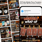 Autumn Bookstagram Carousel Template and Booktok Instagram Posts,Cozy Aesthetic Post for Book Lovers,Authors & Bloggers Social Media Content