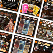 Autumn Bookstagram Carousel Template and Booktok Instagram Posts,Cozy Aesthetic Post for Book Lovers,Authors & Bloggers Social Media Content
