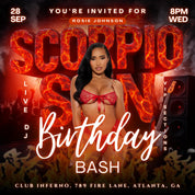 Scorpio Birthday Flyer Editable Canva Template, Zodiac Celebration Party Invitation, Happy Birthday Girl Flyer, Scorpio Season Glam Event