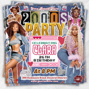 Early 2000s Party Flyer | Retro Y2K Birthday Invitation | 90s Club DJ Theme | DIY Canva Editable House Party Invite | Millennial Throwback