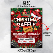 Christmas Raffle Flyer, Christmas Flyer, DIY Flyer Design Template, Giveaway Flyer, Social Media Flyer, Premade Business Flyer