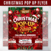 Christmas Sip And Shop Flyer, Christmas Pop Up Flyer, DIY Flyer Canva Template, Sip And Shop Flyer,Christmas Sale Flyer,Pop Up Shop Flyer