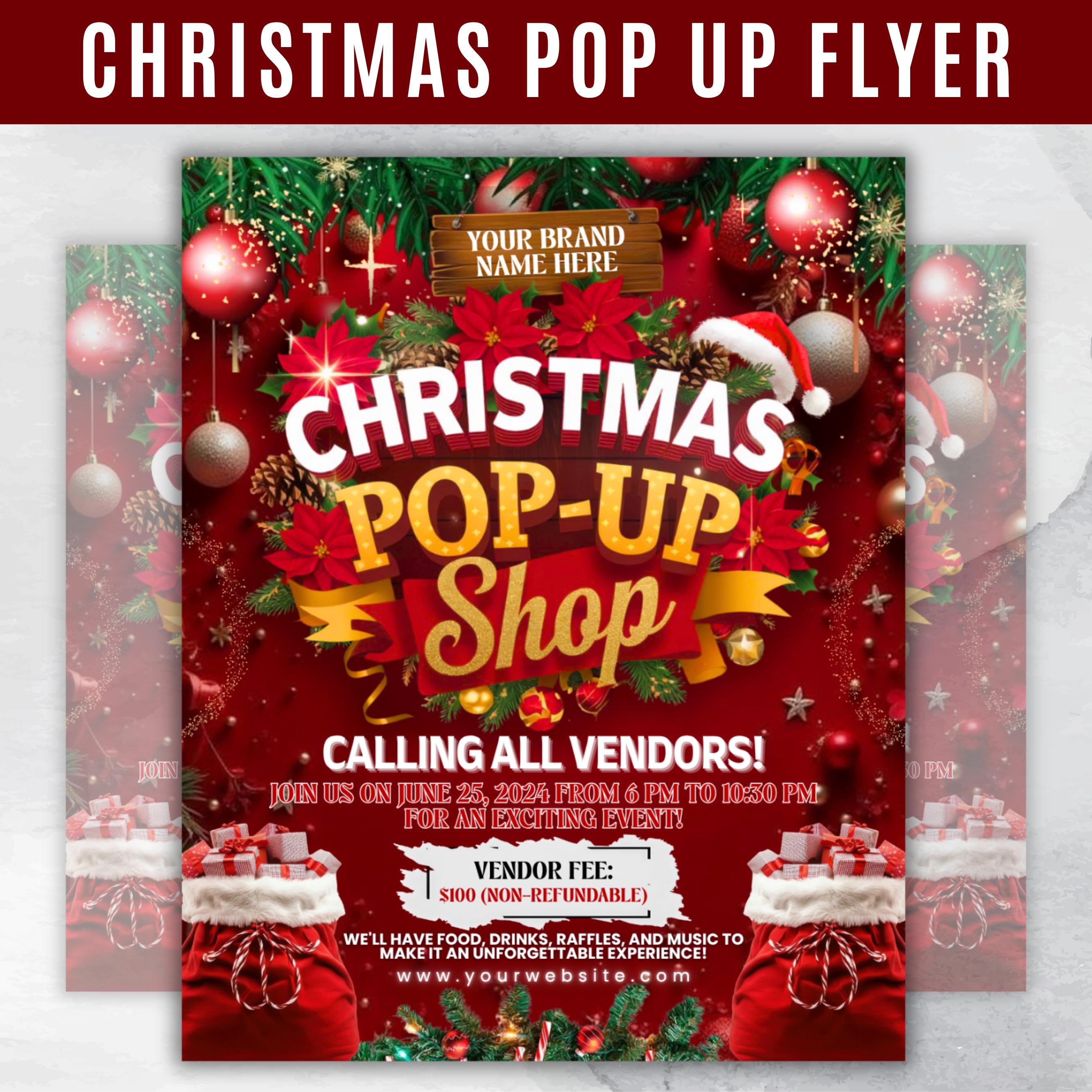 Christmas Sip And Shop Flyer, Christmas Pop Up Flyer, DIY Flyer Canva Template, Sip And Shop Flyer,Christmas Sale Flyer,Pop Up Shop Flyer