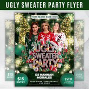 Ugly Sweater Christmas Party Flyer Template - Perfect for Holiday Gatherings and Festive Events