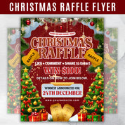 Festive Christmas Raffle Giveaway Flyer - DIY Holiday Flyer for Your Next Event