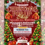 Christmas Sip And Shop Flyer - Editable Canva Template for Holiday Sales and Pop Up Events