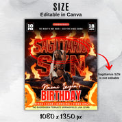 Sagittarius Birthday Flyer For Her, Sagittarius Nightclub Birthday Flyer,Sagittarius Szn Celebration Flyer, Editable Sagittarius Party Flyer