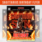 Sagittarius Birthday Flyer For Her, Sagittarius Nightclub Birthday Flyer,Sagittarius Szn Celebration Flyer, Editable Sagittarius Party Flyer