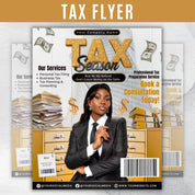 Magazine Flyer For Tax Season, Modern Tax Prep Flyer, Editable Tax Refund Preparation, Accountant Marketing Flyer, Canva Tax Business Flyer
