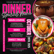 Dinner Sale Flyer, Sunday deal Special Flyer Restaurant Food menu business flyer, Editable Flyer Canva Template, Dinner special Flyer