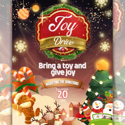 Christmas Toy Drive Flyer Canva Template, Christmas Party Flyer, Toy Drive Template, Food Drive Flyer, Toy Drive Flyer, Diy Toy Party Flyer