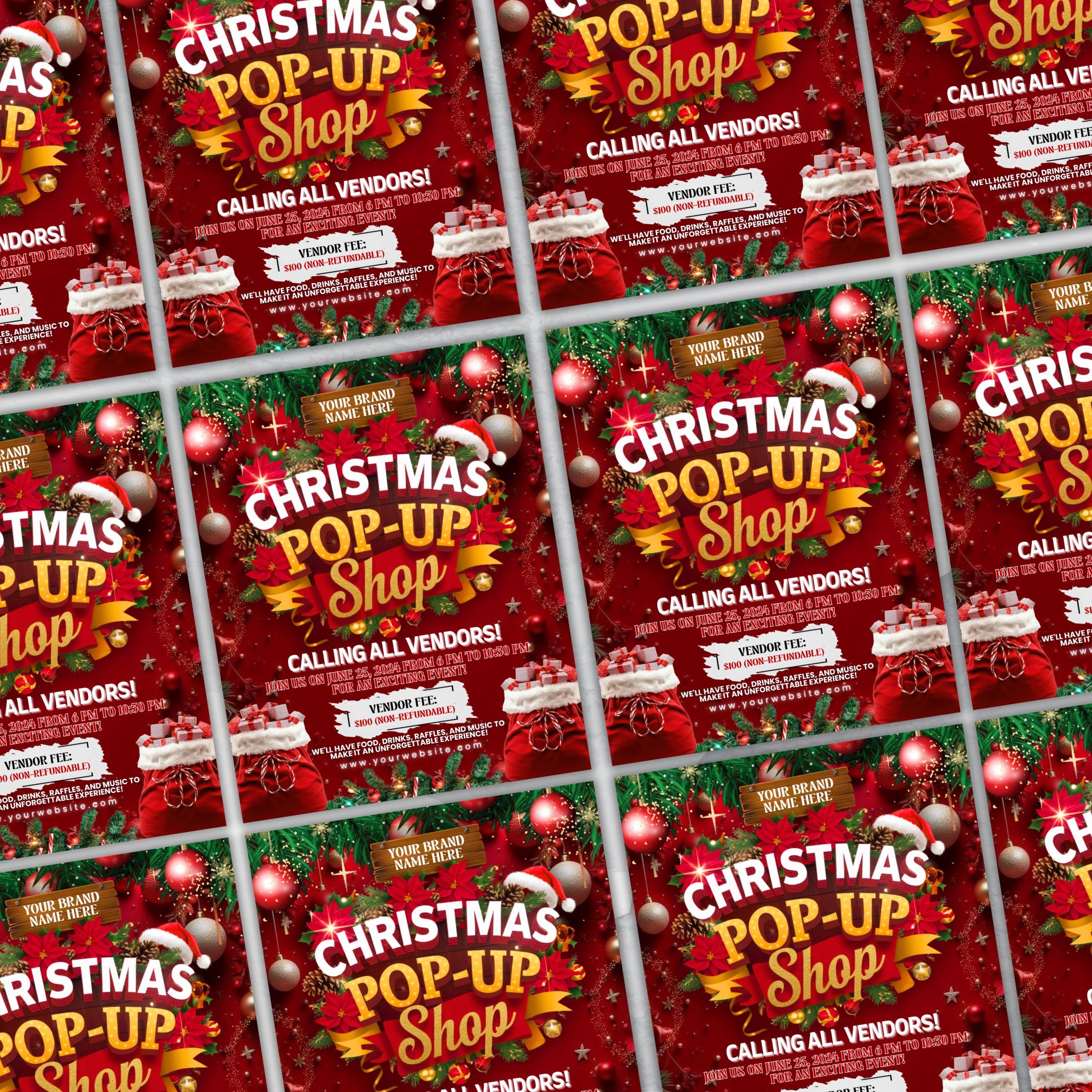 Christmas Sip And Shop Flyer, Christmas Pop Up Flyer, DIY Flyer Canva Template, Sip And Shop Flyer,Christmas Sale Flyer,Pop Up Shop Flyer