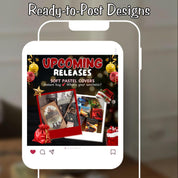 Christmas Bookstagram Carousel Template, Booktok Instagram Posts,Cozy Aesthetic Post for Book Lovers,Authors & Bloggers Social Media Content