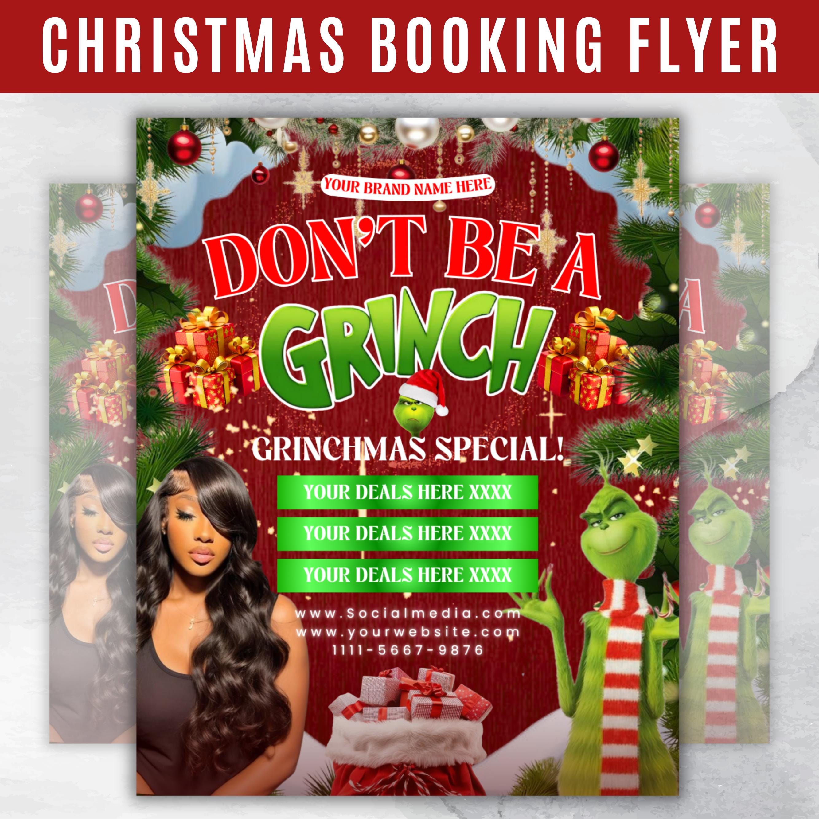 Christmas Booking Flyer, December Booking Flyer Winter Special, Christmas Appointments, Holiday Sale For Hair,Lash,Makeup,Nails, Wig,Braids