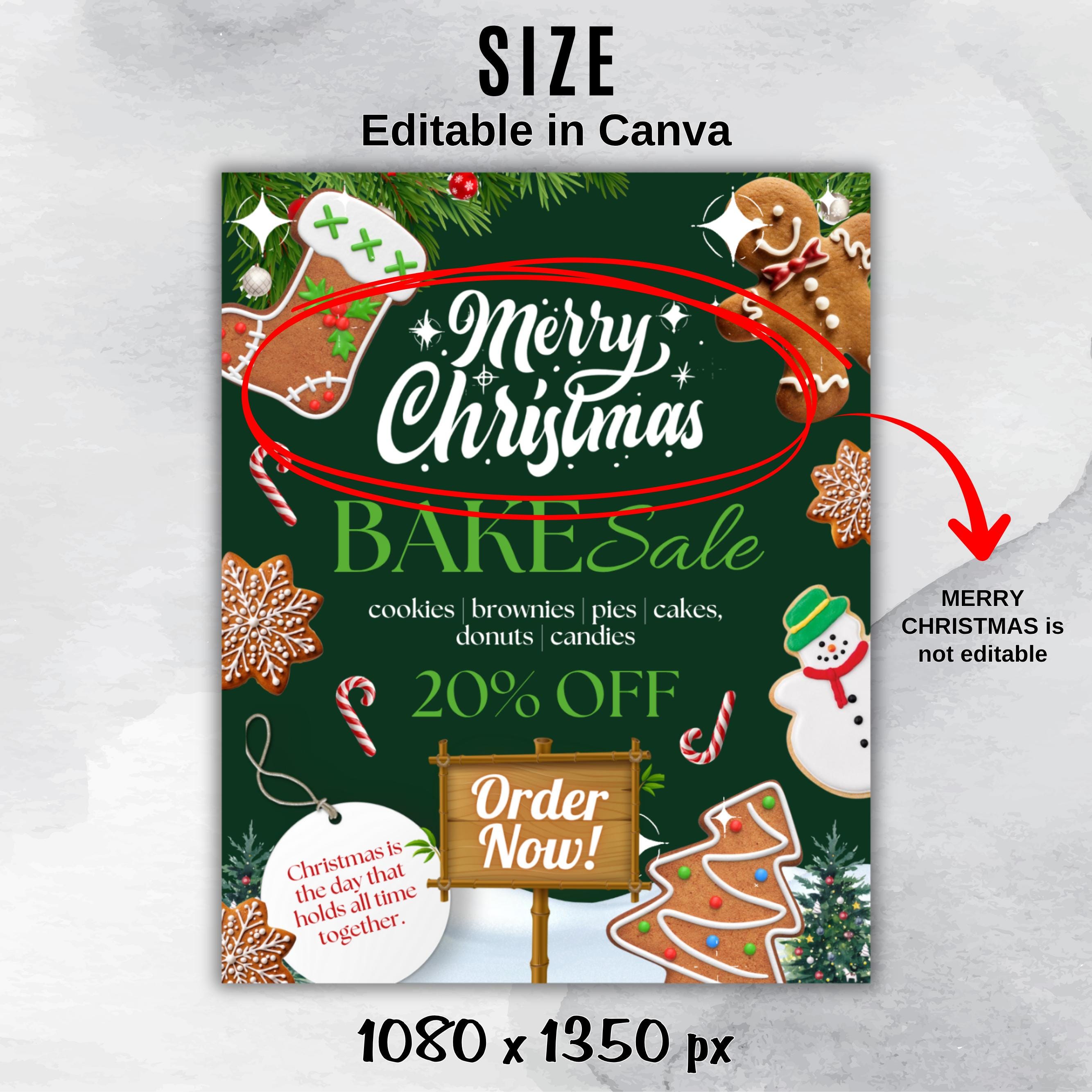 Christmas Sweet Treats Flyer - DIY Template for December Bake Sale, Perfect for Holiday Sweets Promotion