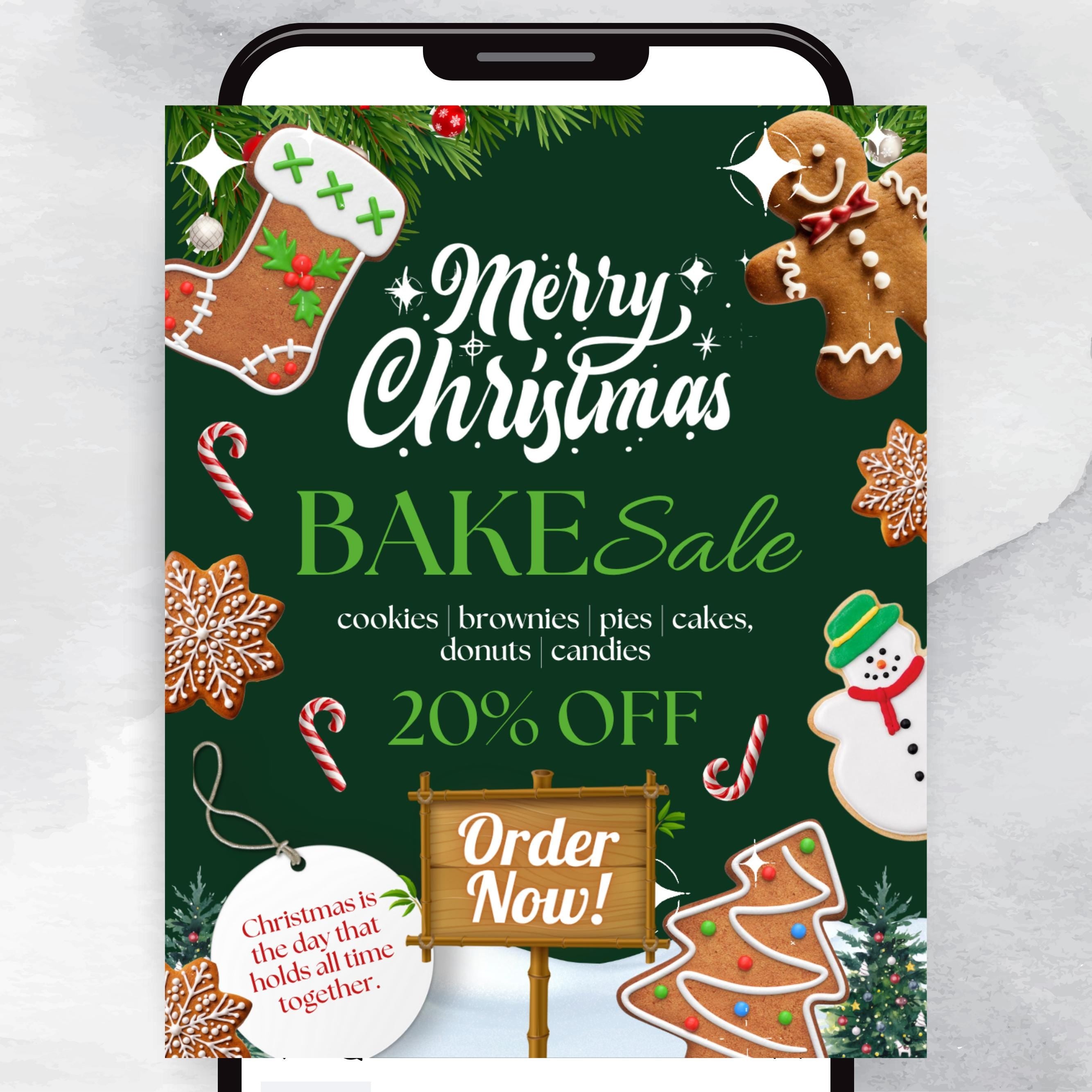 Christmas Sweet Treats Flyer - DIY Template for December Bake Sale, Perfect for Holiday Sweets Promotion