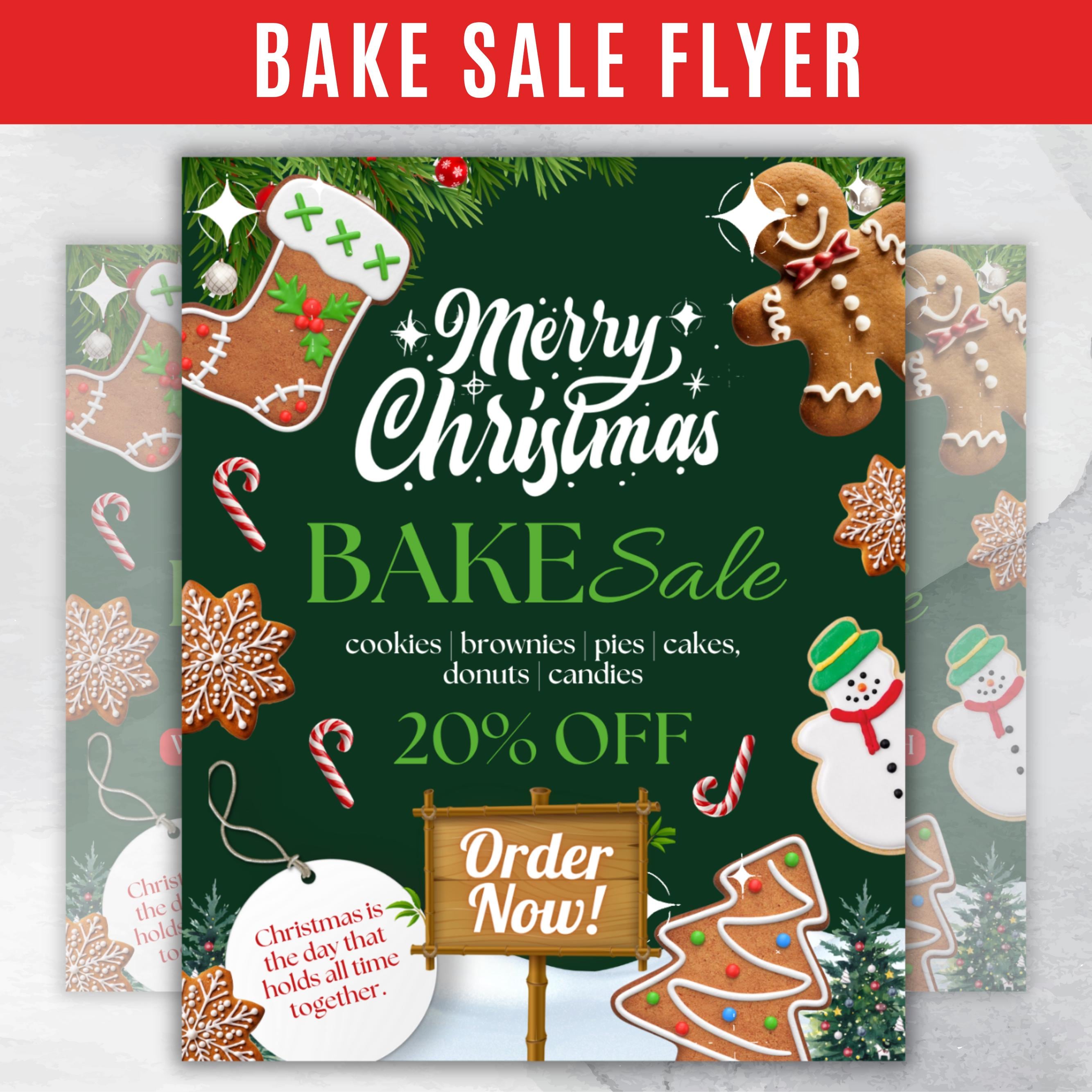 Christmas Sweet Treats Flyer - DIY Template for December Bake Sale, Perfect for Holiday Sweets Promotion