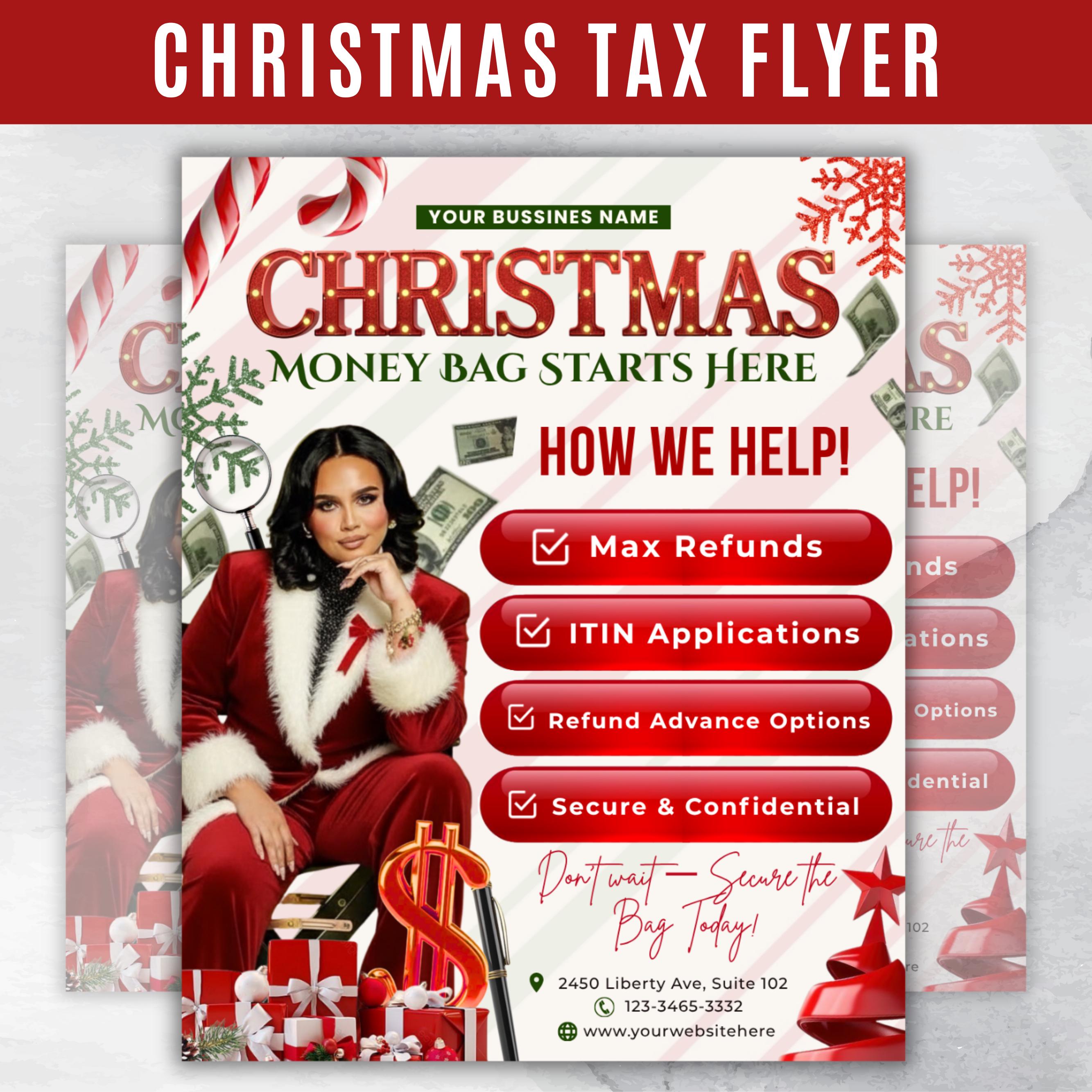 Professional Tax Service Flyer, Tax season Christmas Special,Modern Tax Prep Canva Flyer, Tax Refund Preparation, Accountant Marketing Flyer