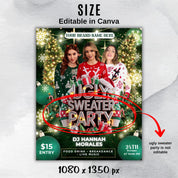 Ugly Sweater Christmas Party Flyer Template - Perfect for Holiday Gatherings and Festive Events