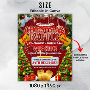 Festive Christmas Raffle Giveaway Flyer - DIY Holiday Flyer for Your Next Event