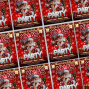 Christmas Party Flyer, Nightclub Flyer For Christmas Celebration, Holiday Dj Party Flyer Template, Canva Editable Santa Party Flyer