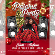 Christmas Pajama Party Flyer, Xmas Holiday Party Flyer, Christmas Club Flyer Template, Canva Editable Christmas Diy Flyer Template