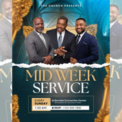 Midweek Service Church Flyer, Bible Study and Prayer Night Flyer, Editable Church Flyer Template, Canva Church Event Flyer