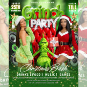 Christmas Party Flyer, Nightclub Flyer For Christmas Celebration, Holiday Dj Party Flyer Template, Canva Editable Santa Party Flyer