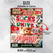 Customizable Christmas Drive Flyer for Toy, Food, Socks, and Coat Drives - Perfect for Community Events
