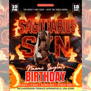 Sagittarius Birthday Flyer For Her, Sagittarius Nightclub Birthday Flyer,Sagittarius Szn Celebration Flyer, Editable Sagittarius Party Flyer