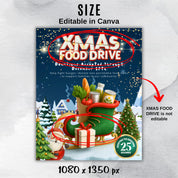 Christmas Food Drive Flyer Canva Template, Holiday Food Drive Template, Church School Food Drive Flyer, Editable Christmas Festival Flyer