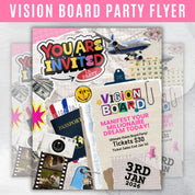 Vision Board Flyer, Vision Board Party Flyer,Manifesting Event Flyer,Vision Board Party Flyer,Manifestation board party flyer,Canva Template
