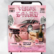 Vision Board Flyer, Vision Board Party Flyer,Manifesting Event Flyer,Vision Board Party Flyer,Manifestation board party flyer,Canva Template
