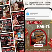 Christmas Bookstagram Carousel Template, Booktok Instagram Posts,Cozy Aesthetic Post for Book Lovers,Authors & Bloggers Social Media Content