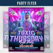 Toxic Thursday Party Flyer, Editable Thursday Party Flyer Template, DJ Nightclub Party For Toxic Adults, Hot Girls Party, Instant download