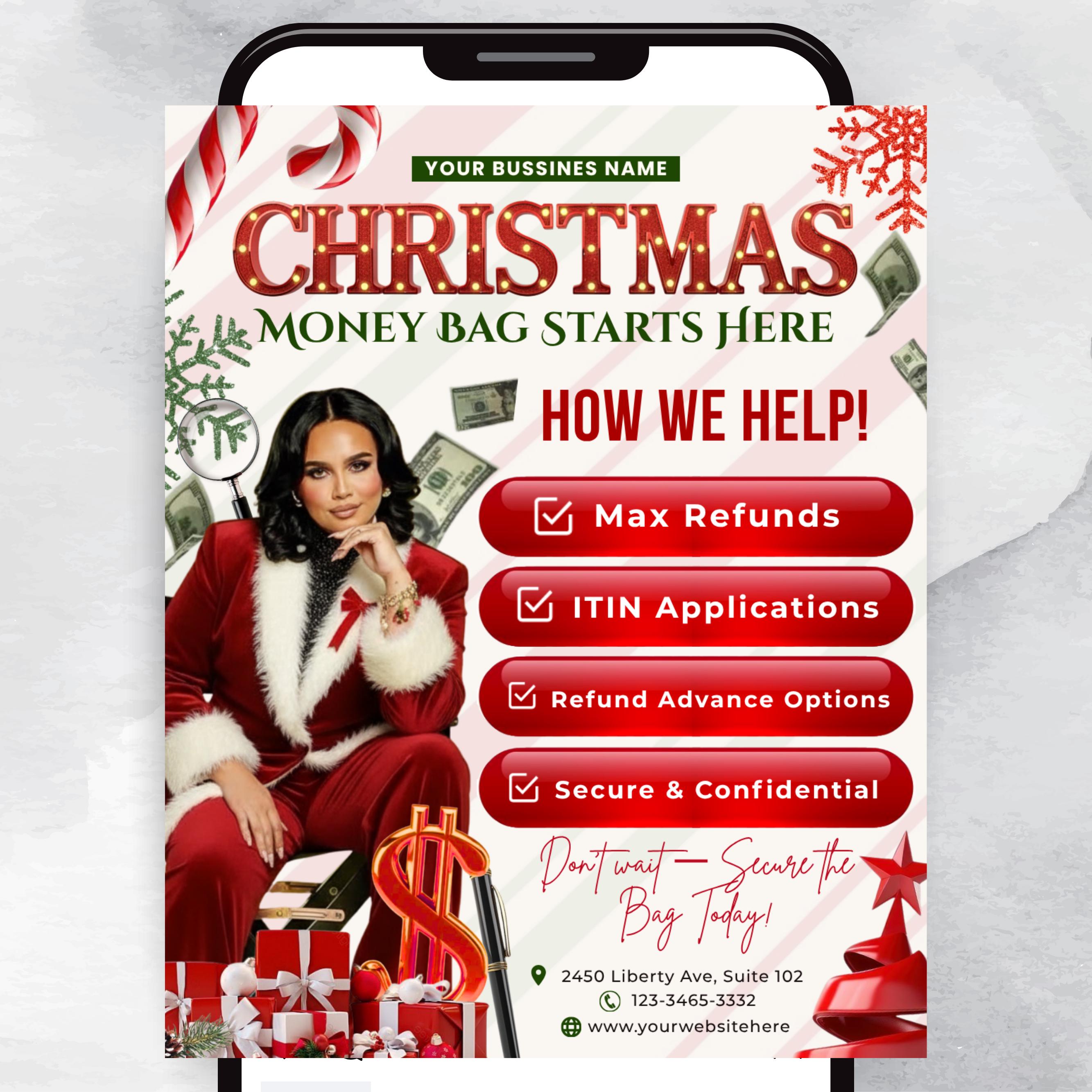 Professional Tax Service Flyer, Tax season Christmas Special,Modern Tax Prep Canva Flyer, Tax Refund Preparation, Accountant Marketing Flyer
