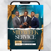 Midweek Service Church Flyer, Bible Study and Prayer Night Flyer, Editable Church Flyer Template, Canva Church Event Flyer